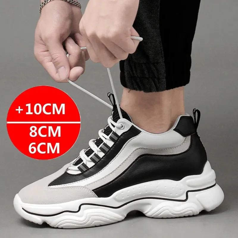 2024 Men Elevator Shoes Heightening Height Increased 10cm Insoles 8CM Man Sport Increasing Breathable free delivery shoes luxury