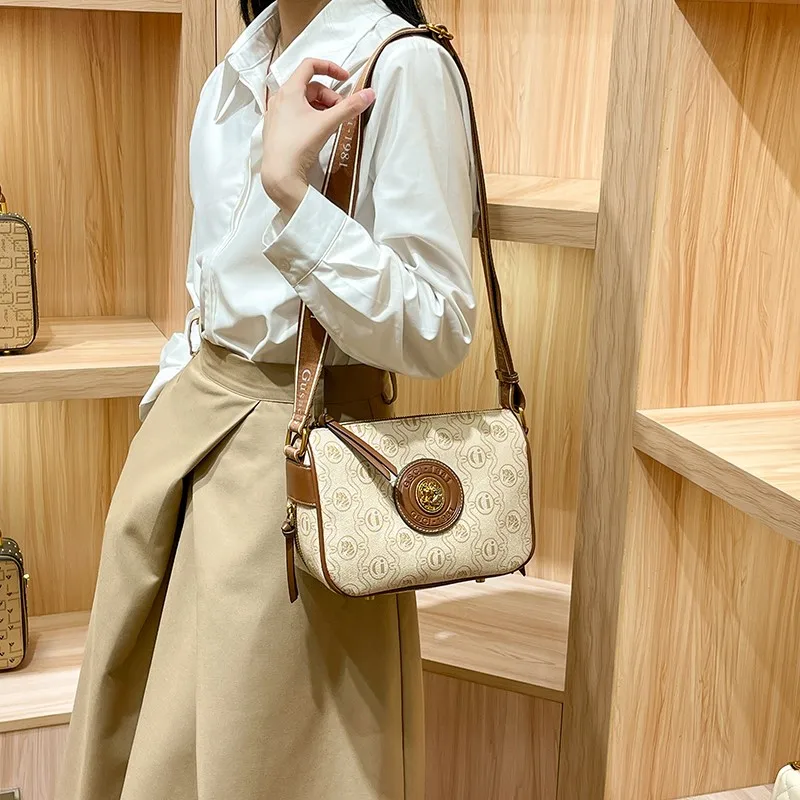 Light Luxury Brand Genuine Leather Women\'s Bag 2023 New Fashion Wide Shoulder Strap Soft Leather One Shoulder Crossbody Dumpling