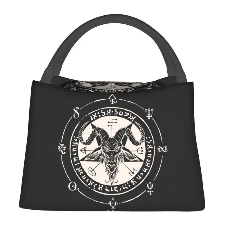 Devil Satan Insulated Lunch Bags Women Portable Occult Magic Demon Goat Thermal Cooler Lunch Box Office Picnic Travel