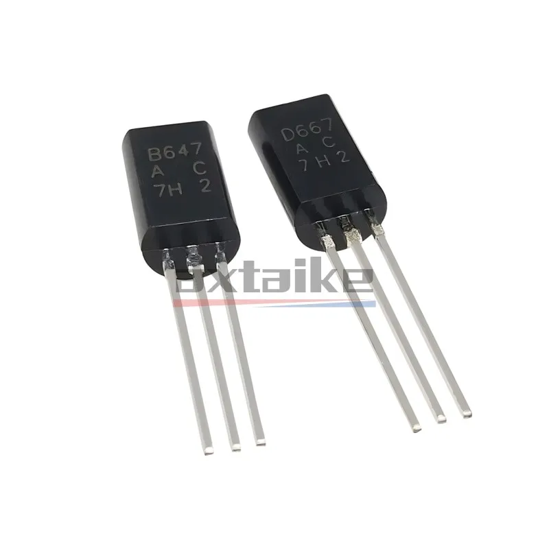 50PCS 2SB647 2SD667 TO-92L B647 D667 1A 80V 750mW NPN PNP Transistors DIP 2SD667A 2SB647A