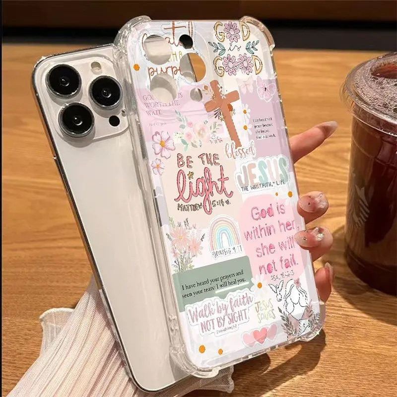 

English Slogan and Cross Patterns Phone Case For Samsung Galaxy S25 Ultra S24 S23 S21 FE S22 Plus A16 A26 A36 A56 A55 A54 Cover