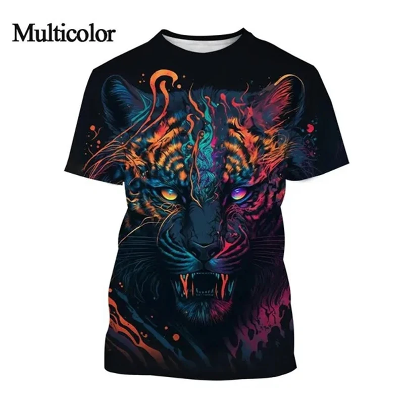 Tiger 3D T Shirt Men Women Children Summer Fashion Short Sleeve Printed Animal T-Shirt Cool Tops Tees Boy Girl Kids Top Clothing