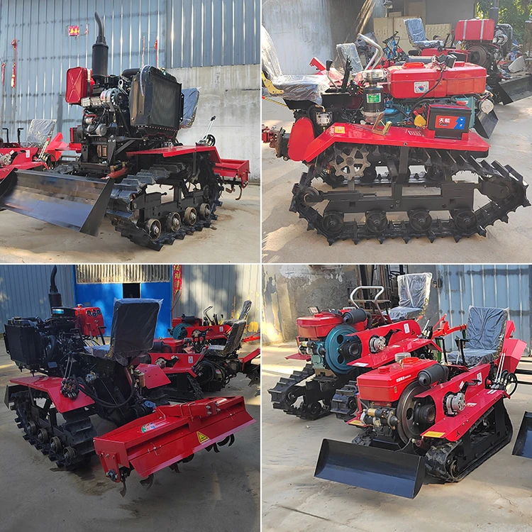 China Rotavator Cultivators Agricultural Farming Mini Rotary Tiller Crawler Tractor Cultivators