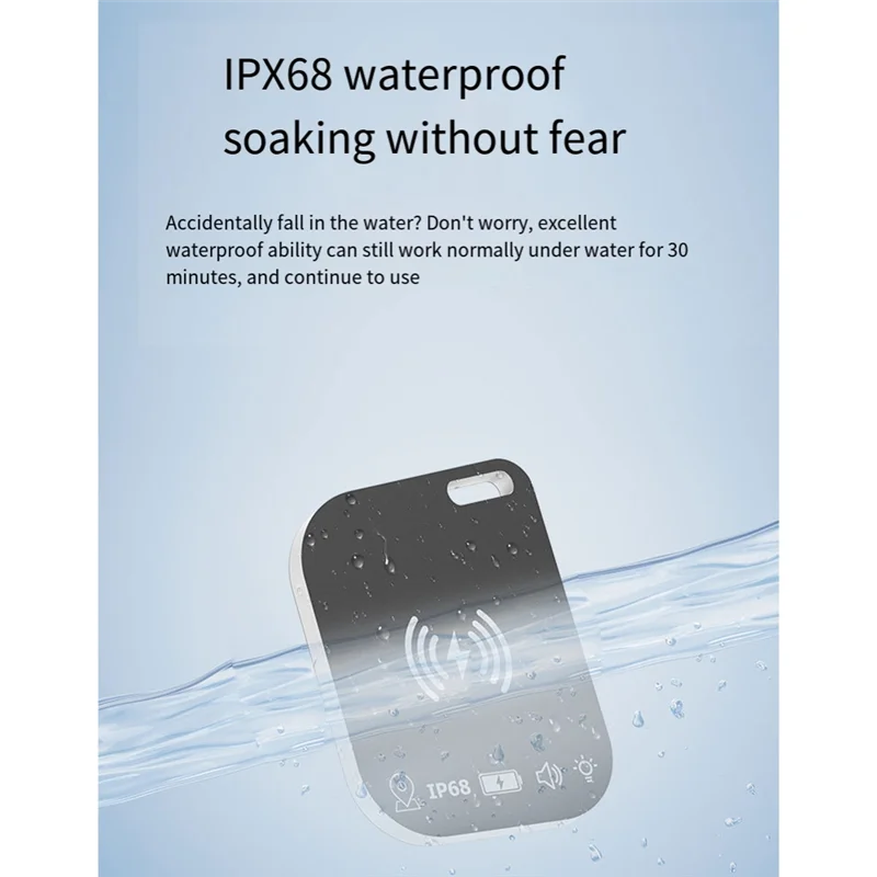 SQPP-スーツケースバッグ用ワイヤレス充電スマートタグウォレットトラッカーIPX68防水トラッカー