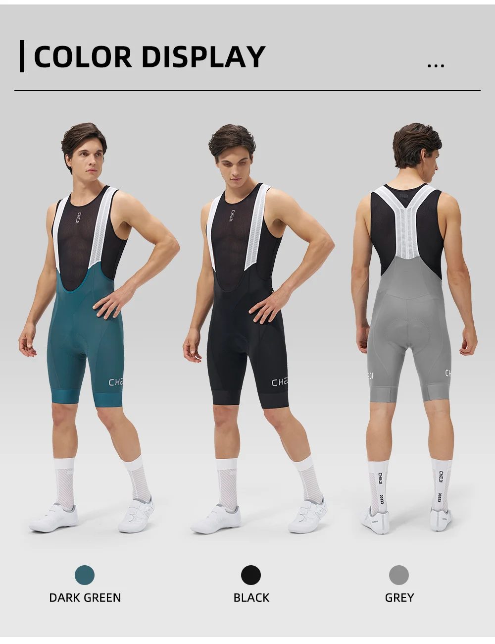 Cheji Herren-Radlerhose mit Trägern – Detail 6