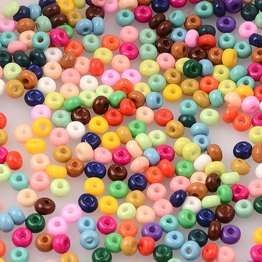 4mm,6/0 colore misto perline di vetro ceco tintura perline distanziatrici sciolte orecchini fai da te accessori per la creazione di gioielli