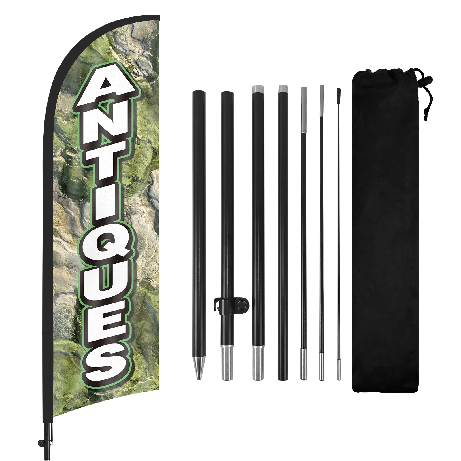 FSFLAG 1PCS 280CM The Antiques Feather Flag with Flagpole Advertising Outdoor Banner Decoration for Businesse and Storefront