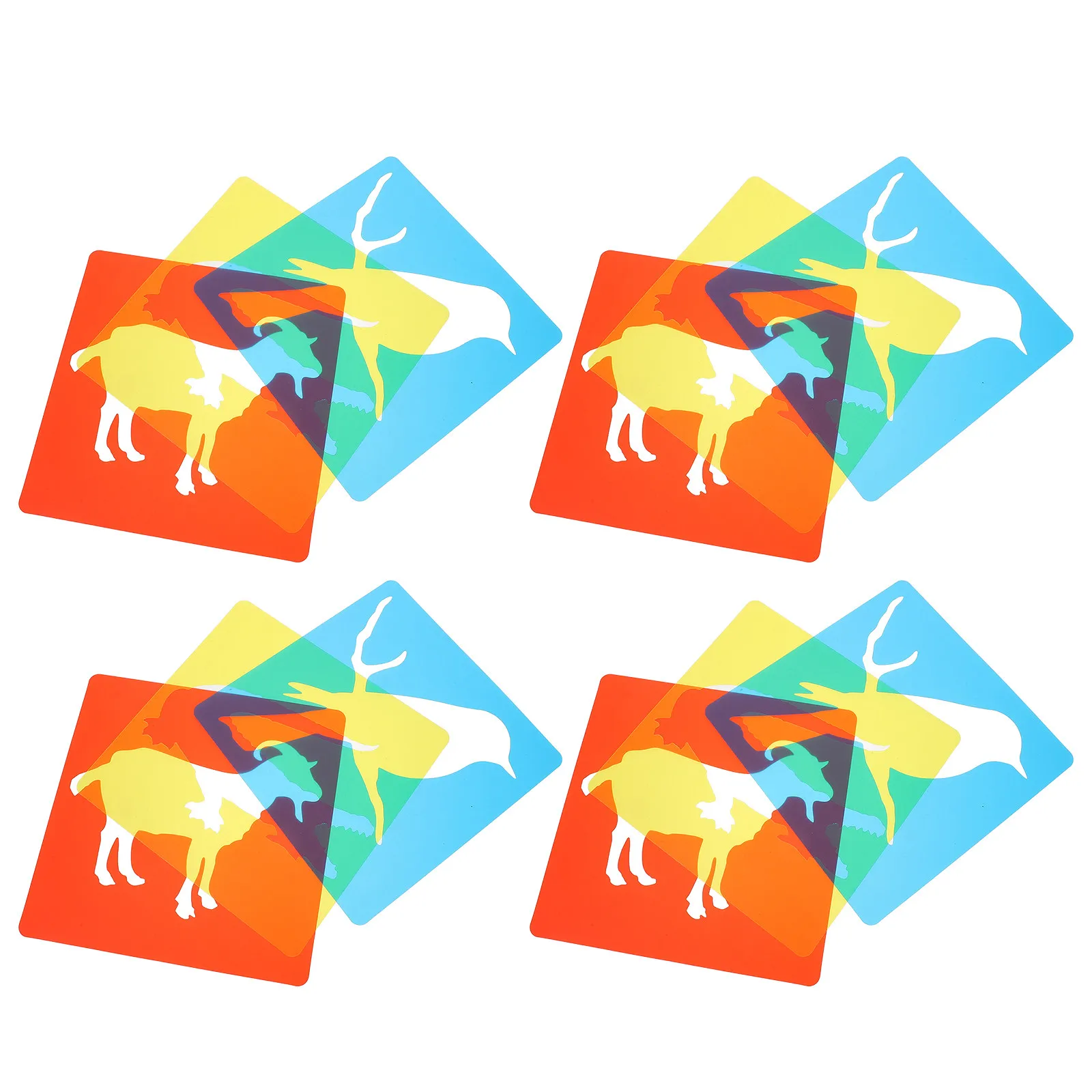 

Набор из 24 многоразовых моющихся трафаретов для рисования с животными узорами для поделок, DIY, декора стен, пластиковые шаблоны для рисования