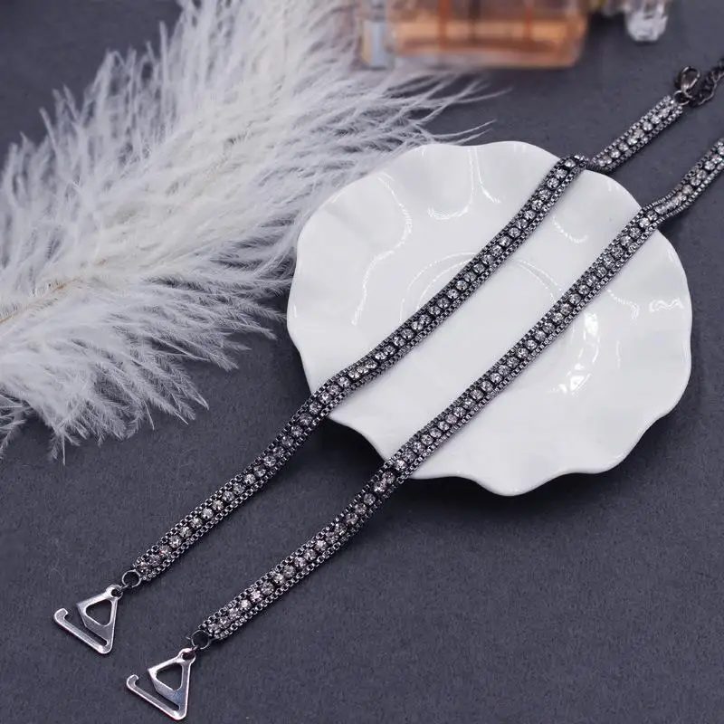 Invisible Crystal Metal Bra Straps Shoulder Girdle Non-Slip Underwear Straps Shoulder Straps Off-the-shoulder Simple Trendy