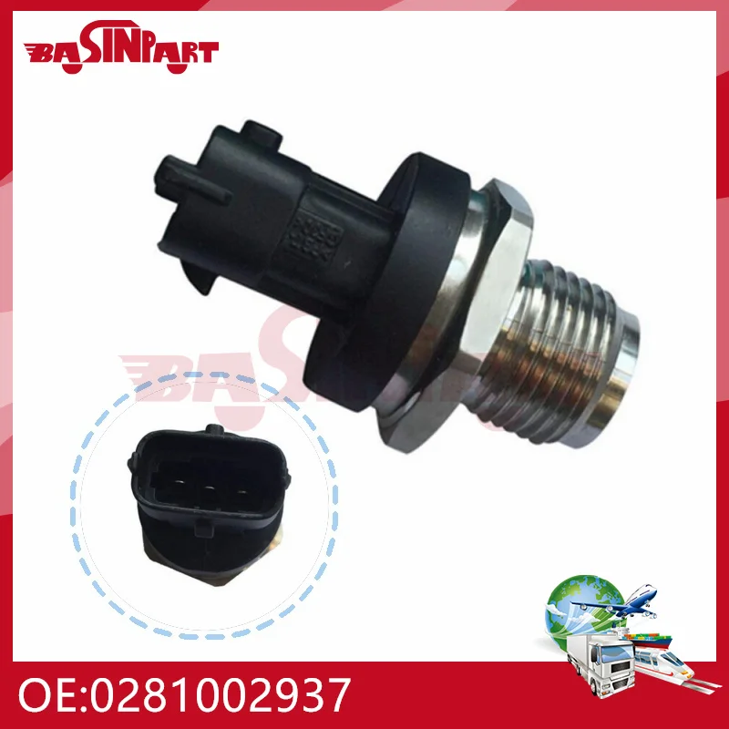 Sensor tekanan rel injeksi bahan bakar 0281002937 cocok untuk VOLVO FORD IVECO BOSCH c-ummin m-an Fiatt Renaultt Fendtt baru 281002937