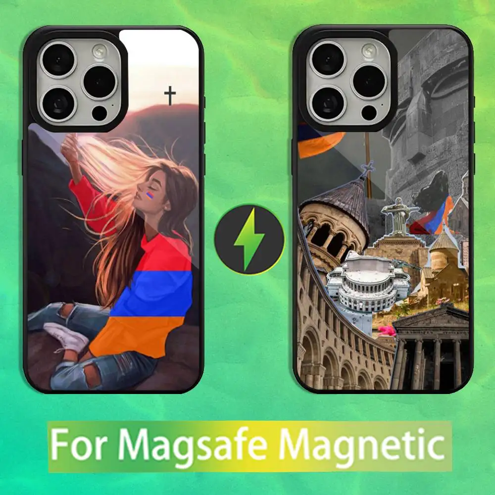 

Flag ART Armenia Phone Case For iPhone 16,15,14,13,12,11,Pro,Max,Plus,Mini,Magsafe,Magnetic Wireless Charging Case
