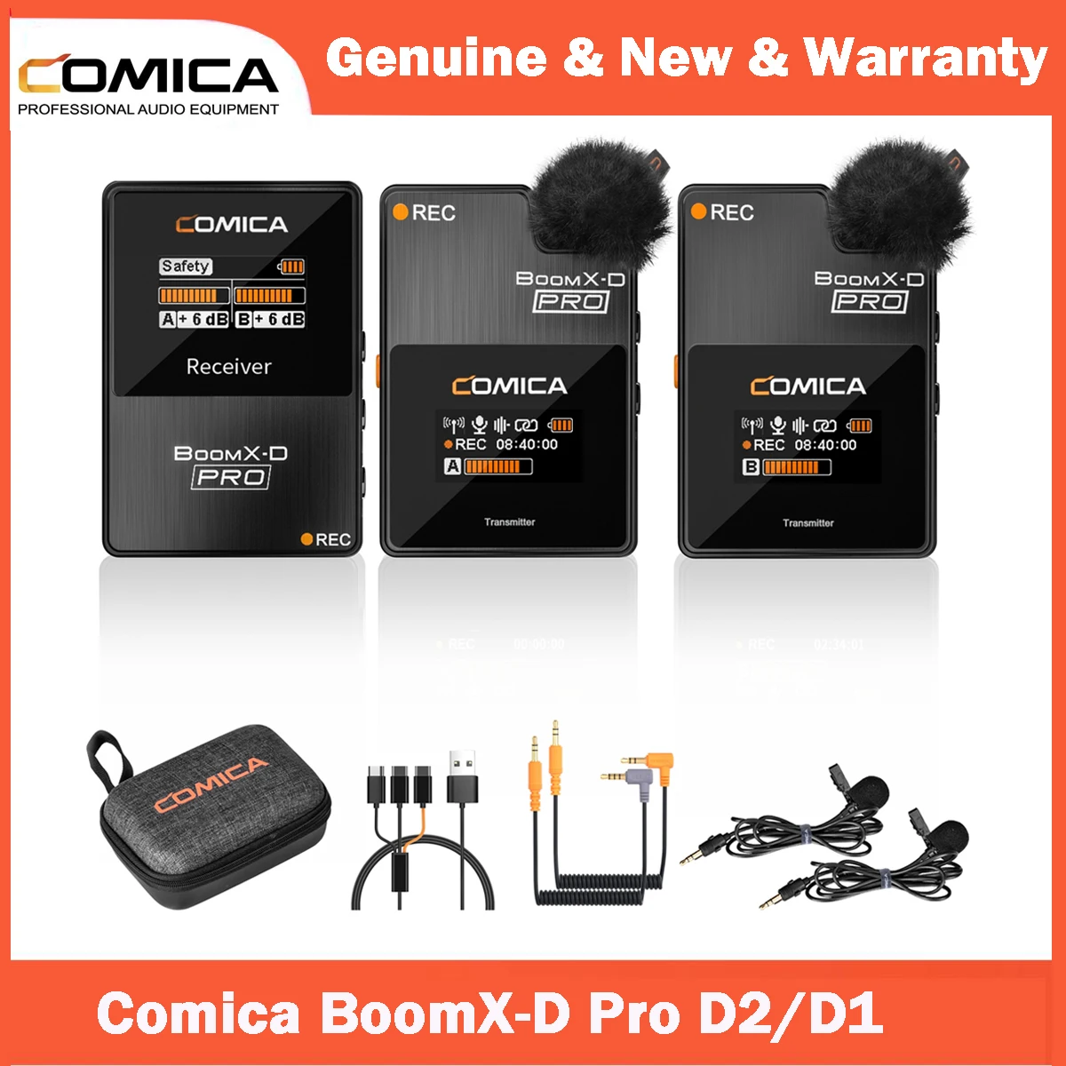 

Comica BoomX-D Pro 2.4GHZ Dual-channel Wireless Lapel Microphone Professional Microphone For Camera Phone PC TikTok Blogger