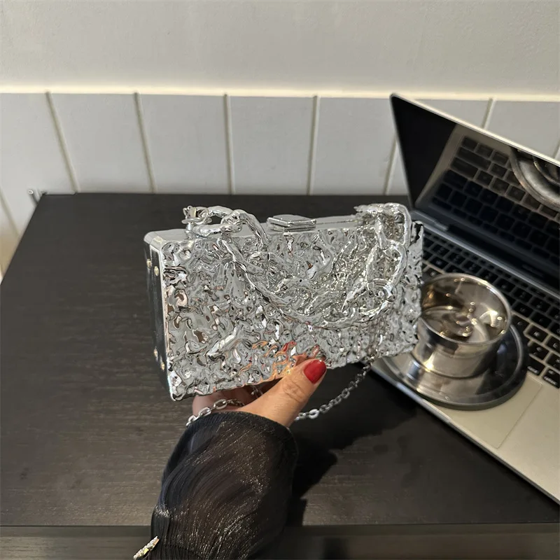Women's Handbag Crossbody Shoulder Bag New Fashion Exquisite Ice Cracking Personalized Dinner Exquisite Chain Acrylic