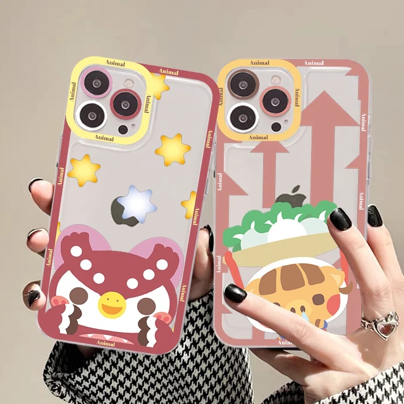 Animal C-Crossing Phone Case For iPhone 11 12 13 14 Mini Pro Max XR X XS TPU Clear Case For 8 7 6 Plus SE 2020