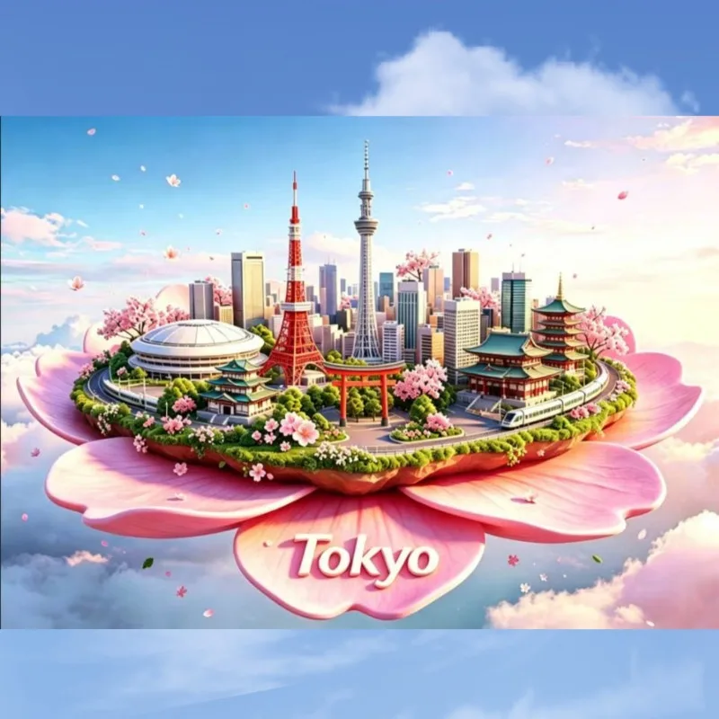 Japan Tokyo Fridge Magnets Metal Alloy Material Tokyo Tower Travel Souvenirs Sakura Mount Fuji Fridge Stickers Wedding Gifts