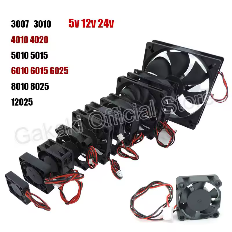 4010 12025 8010 30mm dc 5V 12V 24V Cooling Fan Brushless Motor Case Quiet 40MM 50MM 60MM 70MM 80MM 90MM 120MM for 3D print 2PIN - Image 2