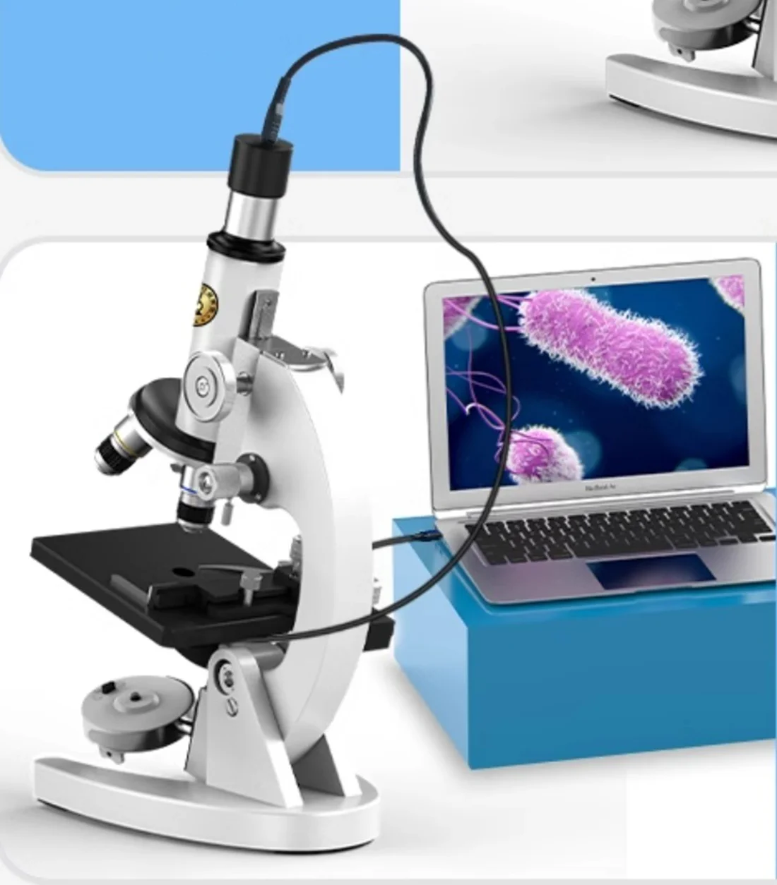 Metal Biological Microscope Student Biology Teaching Nature Explore Search XSP Lab Experiment Tool Kids Child Christmas Gift Box