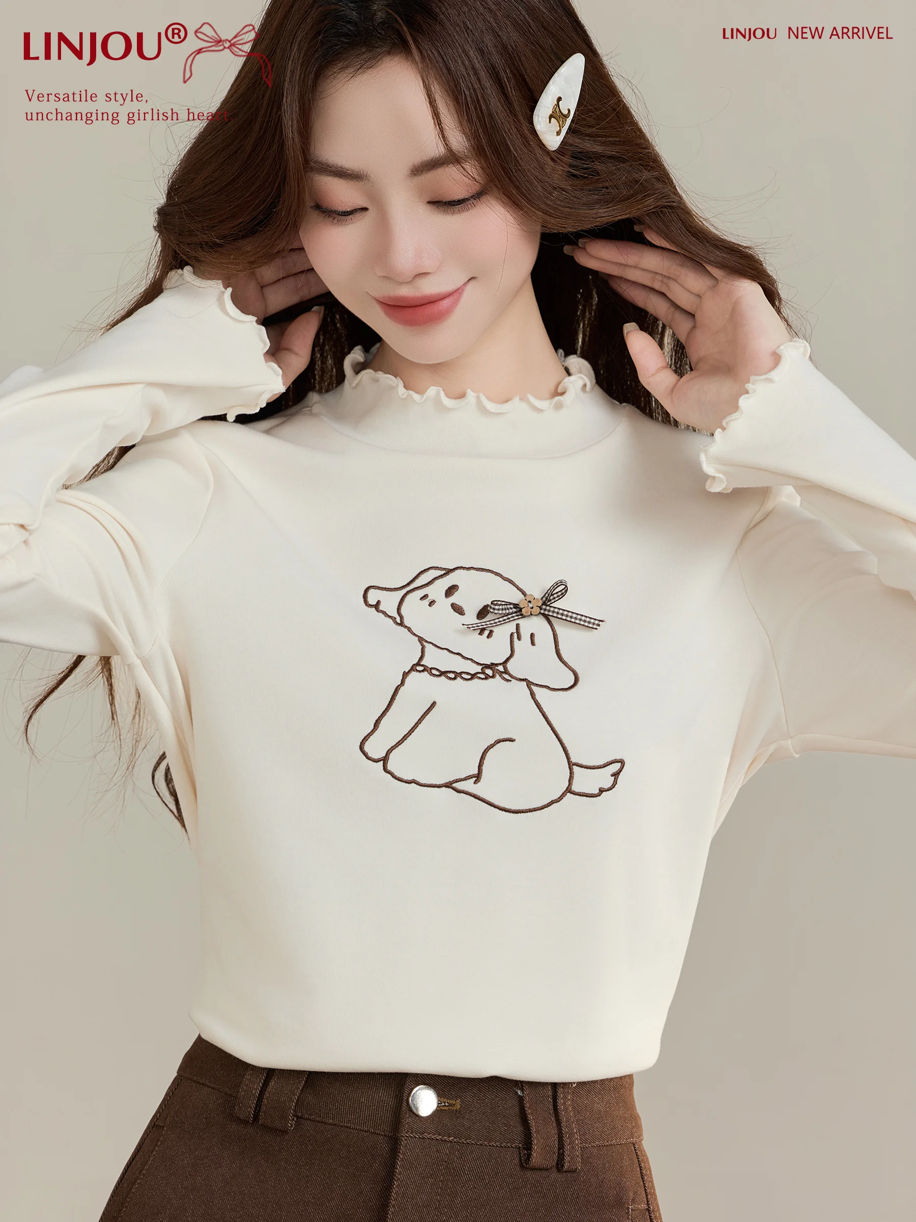 

Теплая вязаная водолазка с высоким воротником для женщин, осенне-зимняя новинка, маленький размер, базовый топ от Lingjiu