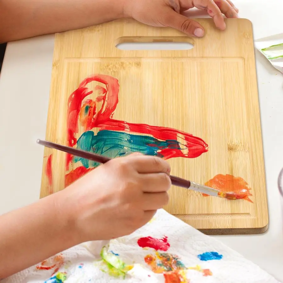 12-packs houten snijplanken set met handgrepen graveren blanks keuken serveerschaal bulk voor groenten vlees pizza kaas 1