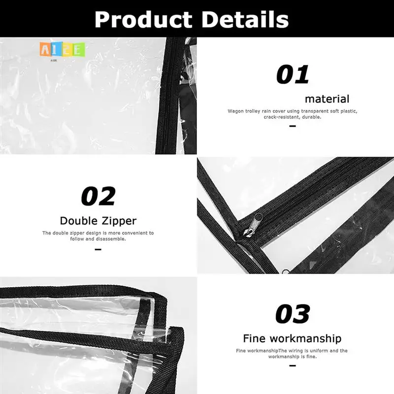 

A12E-Camping Trolley Rain Cover Garden Picnic Wagon Stroller Cart Waterproof Cover Camping Equipment