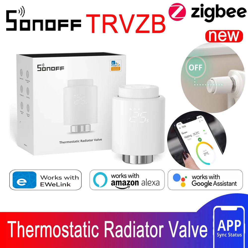 SONOFF TRVZB Zigbee Thermostatic Radiator Valve Smart Home eWeLink App Remote Control Works with SONOFF ZB Bridge-P/ ZBDongle-E