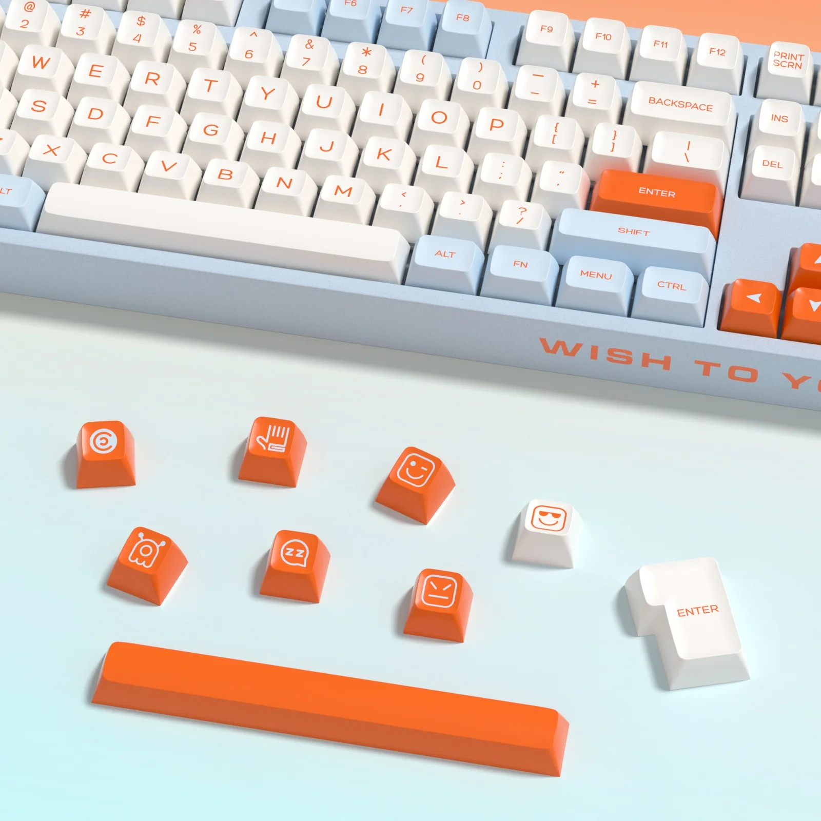 Imagem -03 - Kbdiy-conjunto de Teclas Salmão 161 Teclas Perfil SA Double Shot Pbt Personalizado para Jogos Mecânicos 7u Iso Gmk67 K500