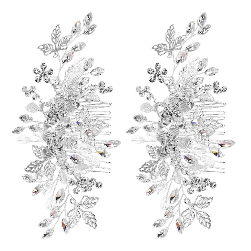 

2Pcs Rhinestone Bridal Hair Comb Elegant Wedding Pieces for Brides Bridesmaids Sparkling Bridal Accessories Bride Headpiece
