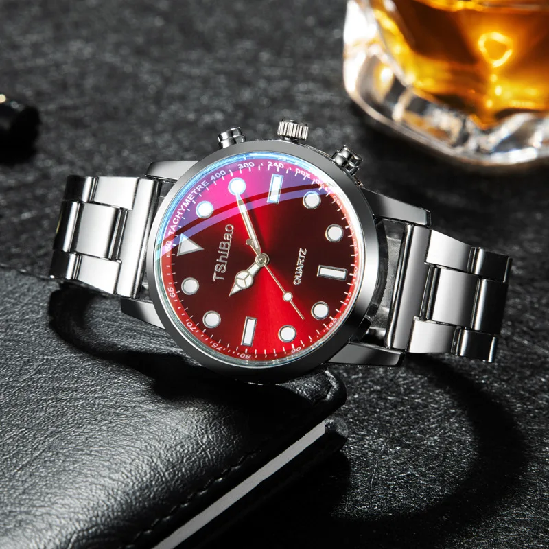 Relojes de pulsera de lujo para hombre, reloj de cuarzo analógico a la moda, correa de acero inoxidable, reloj masculino, reloj de pulsera Digital informal