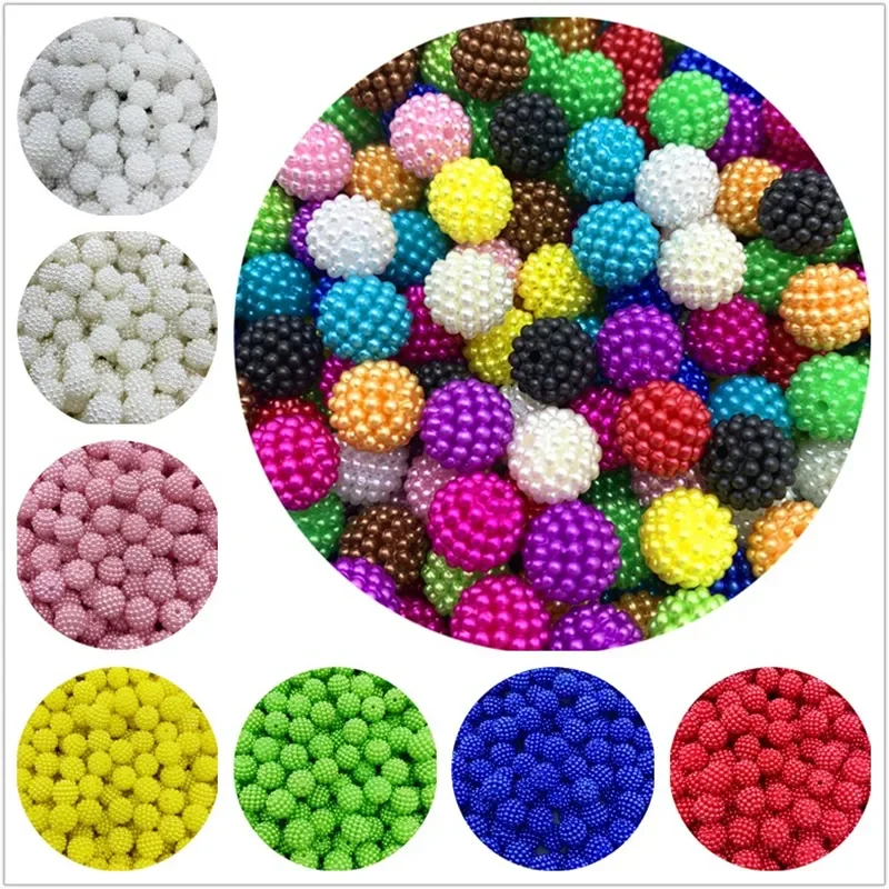 12mm 50/20pcs Colorful Bayberry Beads Round Loose Spacer Beads Fit Europe Beads For Jewelry Making