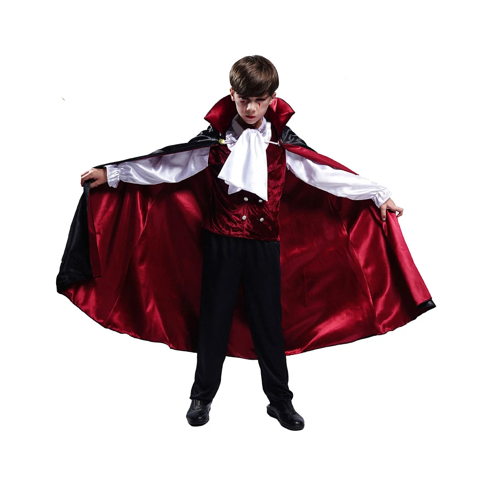 Crianças assustador vampiro drácula meninos cosplay traje fantasia halloween carnaval festa criança earle drácula gótico vampiro traje