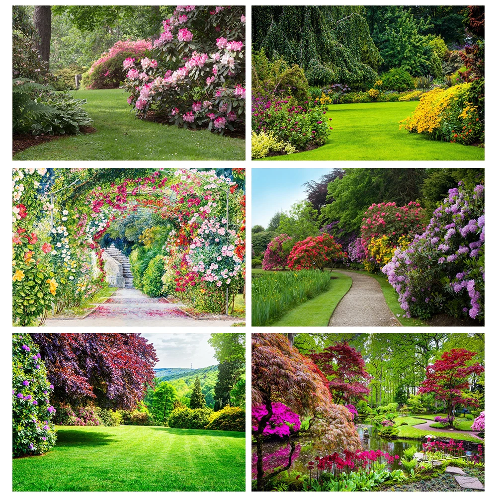 

Spring Pink Flower Green Grass Garden Park Outdoor Natural View Photographic Backgrounds Photo Backdrops Photo Studio