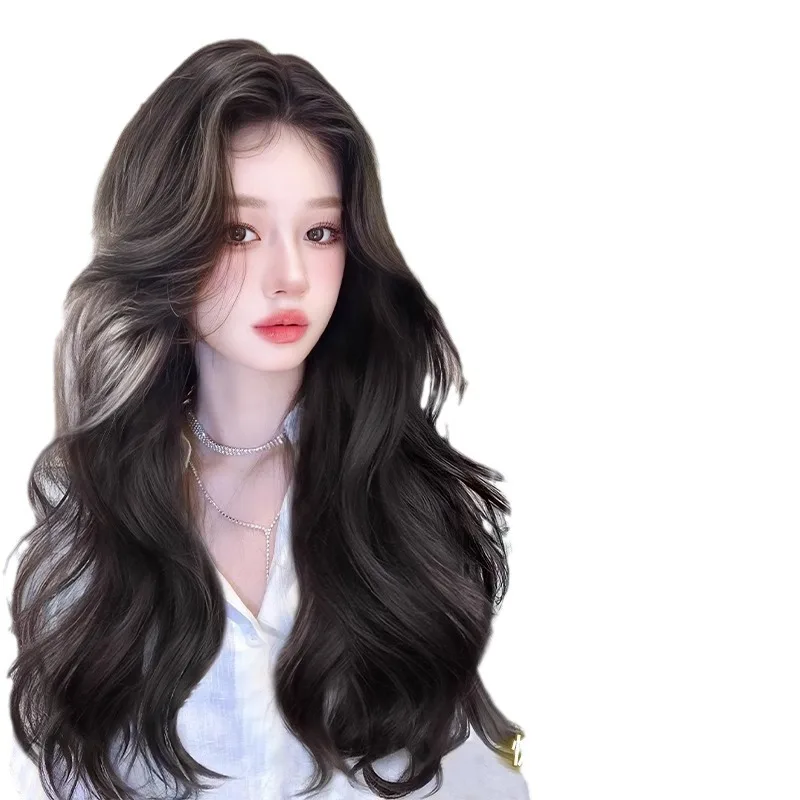 Black Wigs Long Body Wave Wig Gor Women Black Cosplay Lolita Natural Hair 24inch Heat Resistant Synthetic Wigs 가발 Headband Wig