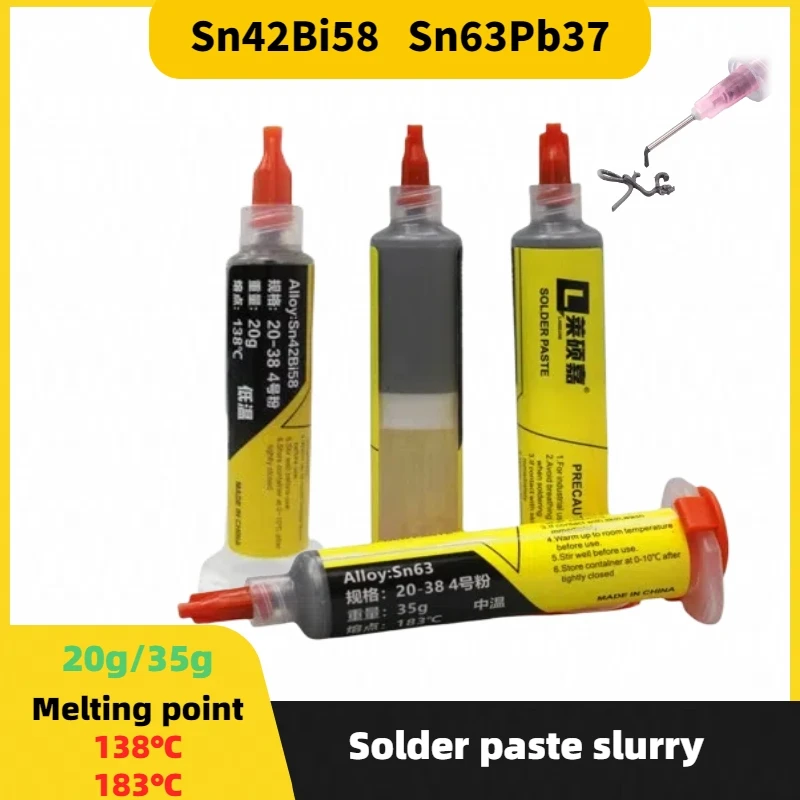 

New 138 ℃/183 ℃ Type Solder Paste Low High Temperature Flux For Soldering Led Sn42bi58 Sn63 SmdBGA IC PCB Repair Tin Paste