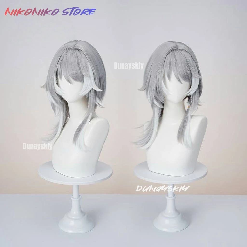 هونكاي ستار السكك الحديدية التشفير شعر مستعار تأثيري فضي رمادي الشعر مقاومة للحرارة الباروكات للنساء الفتيات الرجال كريسوس ورثة الحرة غطاء شعر مستعار كرنفال