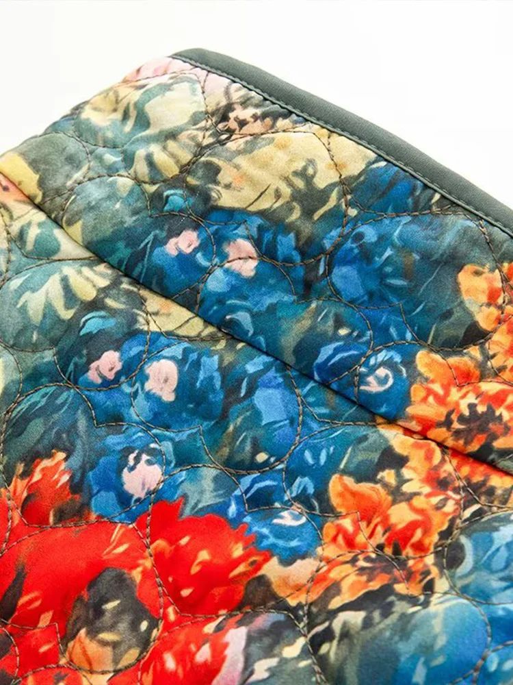 Chaqueta acolchada ligera con estampado de moda para mujer, abrigo acolchado de algodón para otoño, ropa de abrigo femenina con cuello levantado y corazón, 2025