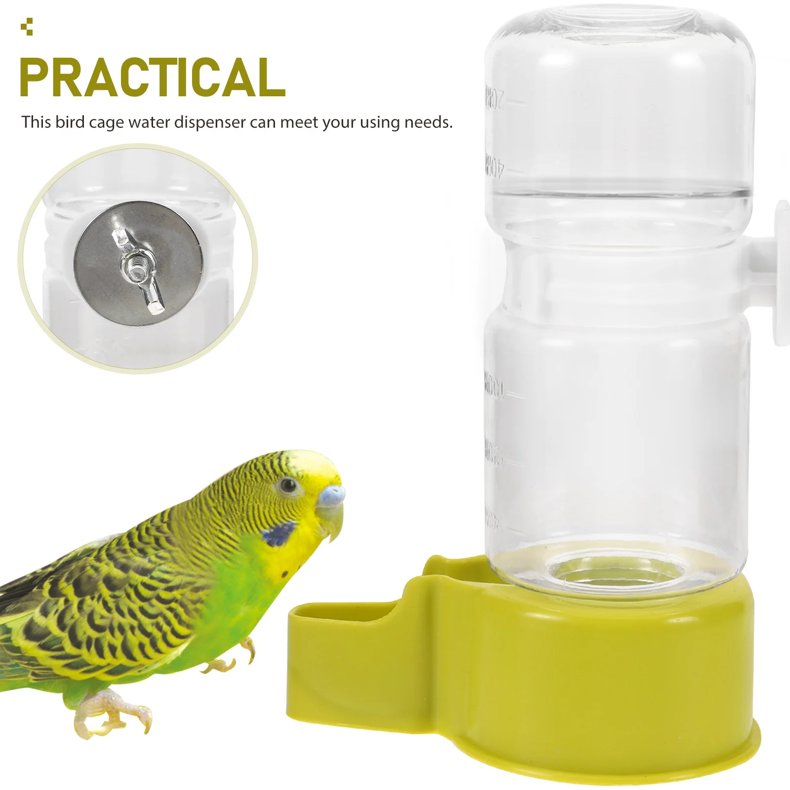 

Automatic Parrot Water Feeder Continuous Supply Safe Easy Bird Cage Accessories Pet Supplies Water Dispenser Container