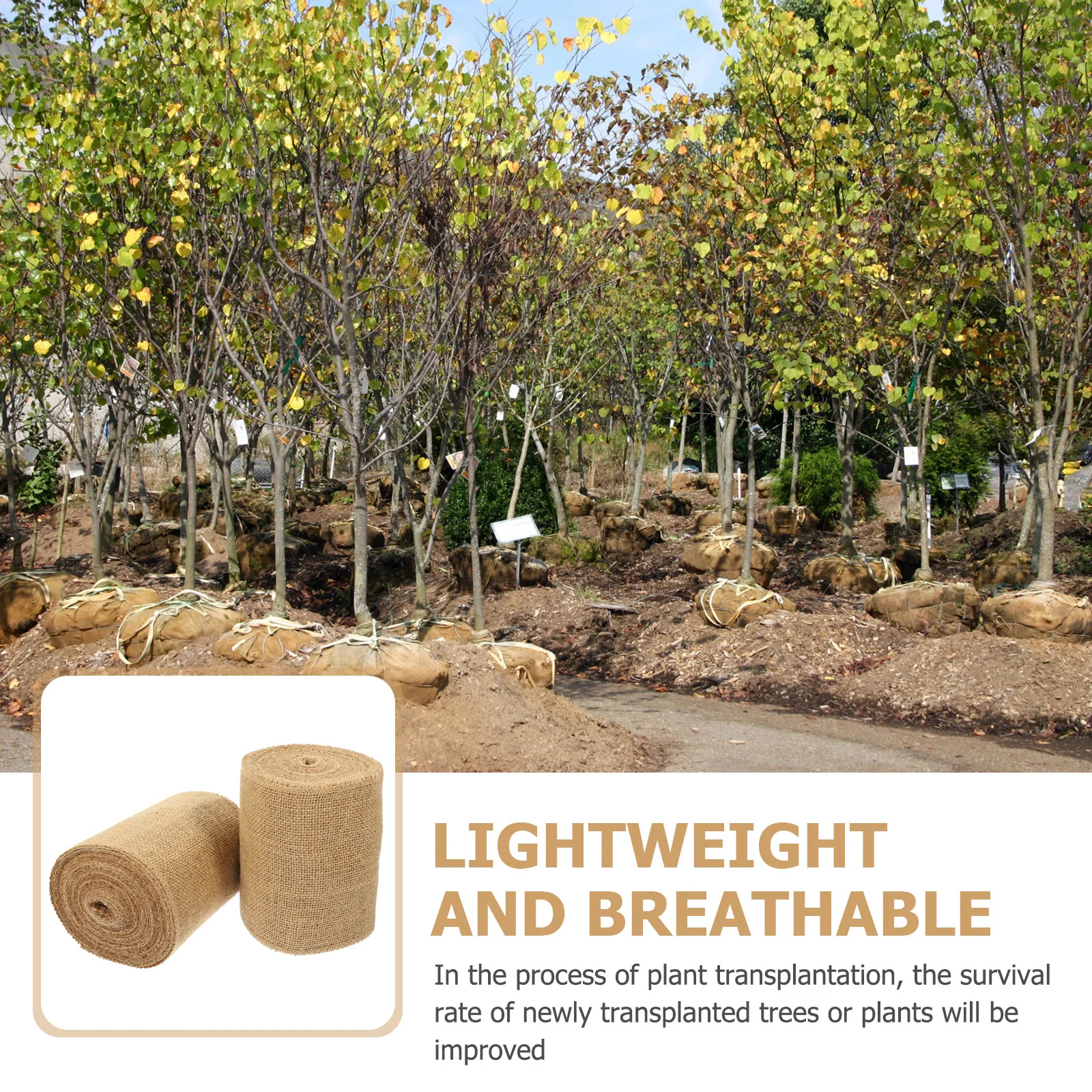 

2 Rolls Jute Tree Protection Wrap Large Breathable Tree Wrapper for Plants Saplings Cold Weather Winter Freeze Protection