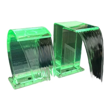 Acrylic SPA Hydrotherapy Arc Water Curtain Nozzle LED Colorful Light Pool Bathtub Waterfall Outlet Width 400mm DN63