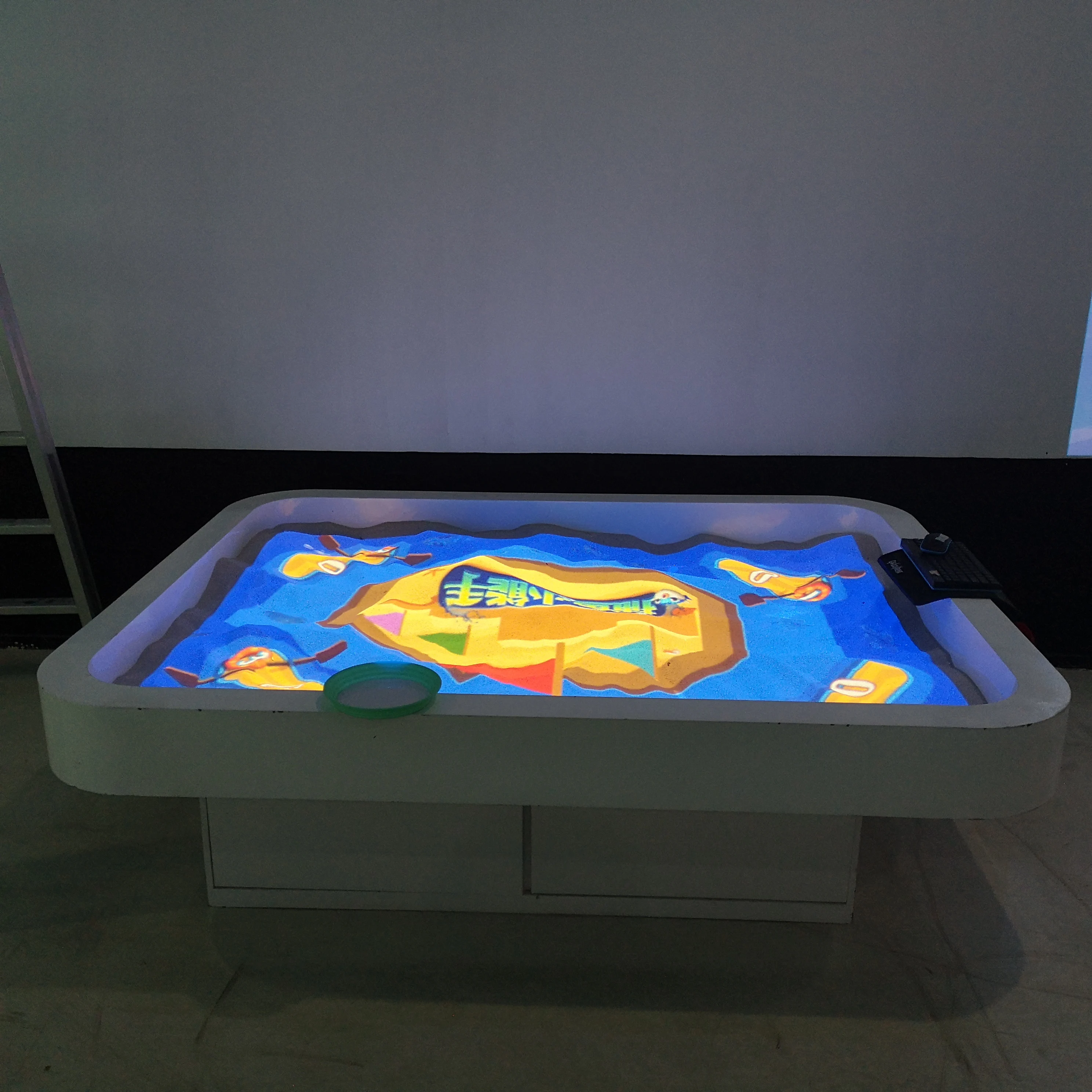 대화형 교육용 AR 마법 모래 해변 테이블 실내/실외 사용 바다 샌드박스 AR 모래 테이블