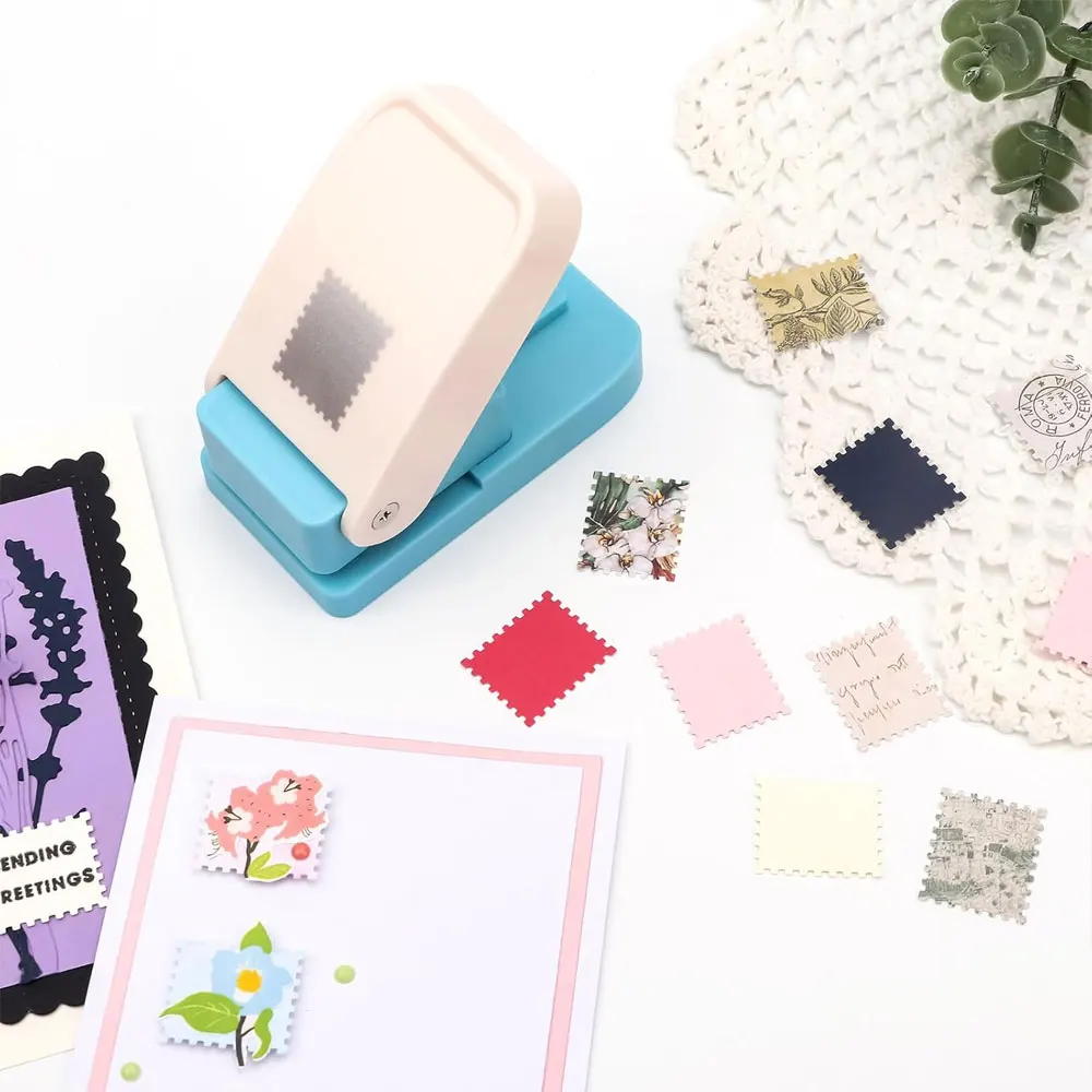 

Stamp punch, 1x0.8 inch rectangular stamp punch, suitable for DIY craft projects, scrapbooking, and card making.
