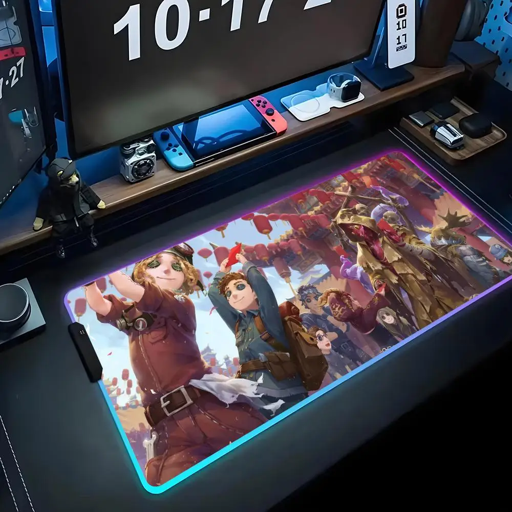 

Game identity v wallpaper Mouse Pad RGB Gaming Mousepad Big LED Pad PC Desk Mat Luminous Mouse Pad Large Keyboard Mats Table Rug