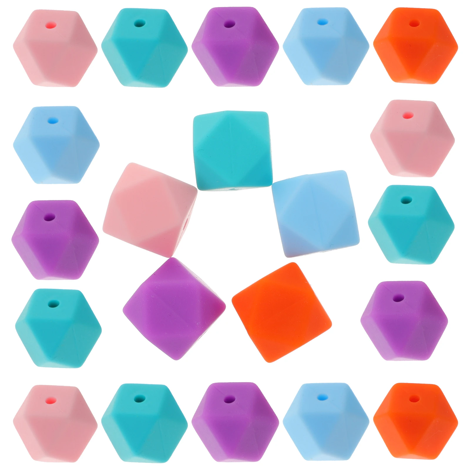 

25 Pcs Silicone Beads Accessories Smooth Safe Teeth DIY Crafts Keychains Teething Toy Jewelry Bracelet Necklace