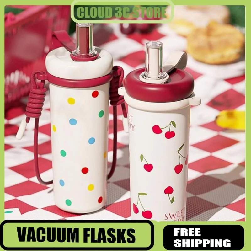 

Sidagar Изолированная чашка для воды из нержавеющей стали, термос с керамическим покрытием и соломинкой, портативные спортивные бутылки для воды на открытом воздухе, подарки