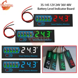 3S-14S 12V 24V 36V 48V Battery Level Indicator DC 7-55V 18650 Lithium Battery Capacity LED Display Voltage Charging Tester Board