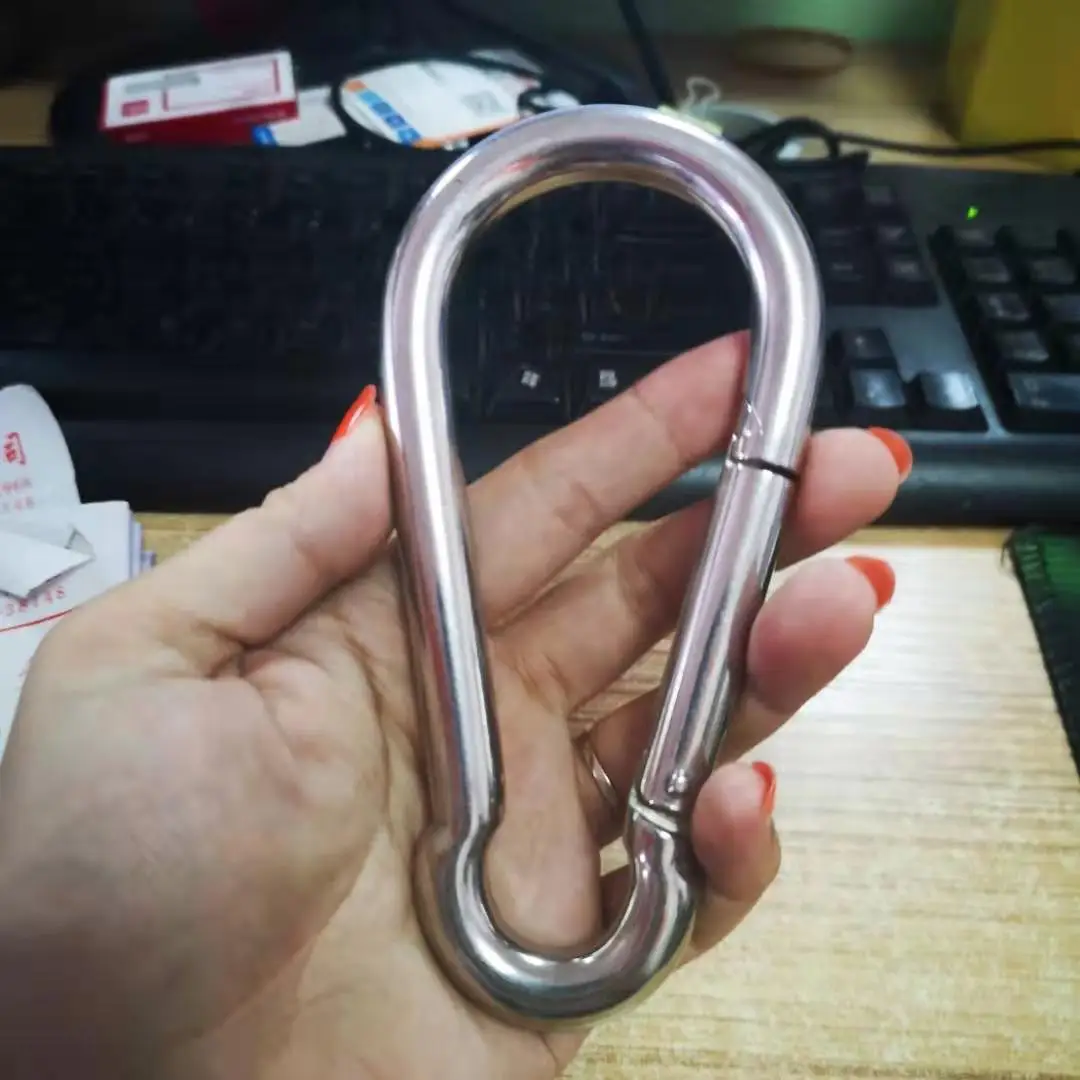 Gran descuento, 1 Uds., mosquetón M12 de acero inoxidable 304, gancho a presión, cerradura con llave