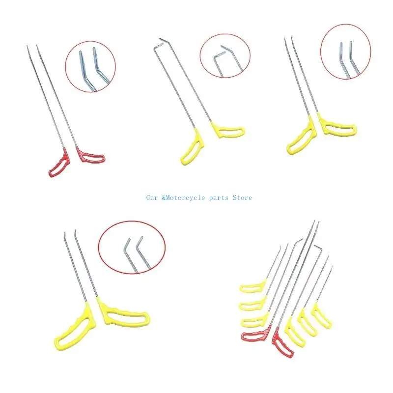 

Y9UC Dent Removal Rods Hook Tools Push Rod Car Crowbars Dent Repair Tools