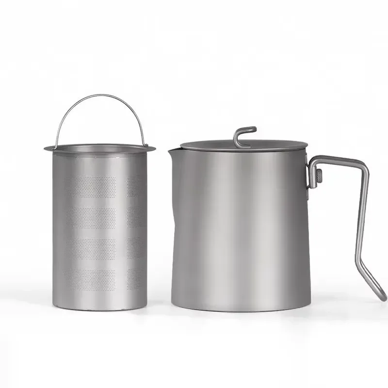 Pure Titanium Coffee Pot Handheld Latte Art Pitcher Reusable Pointed Spout Milk Frothing Jug for Barista Tea Brewing Tool
