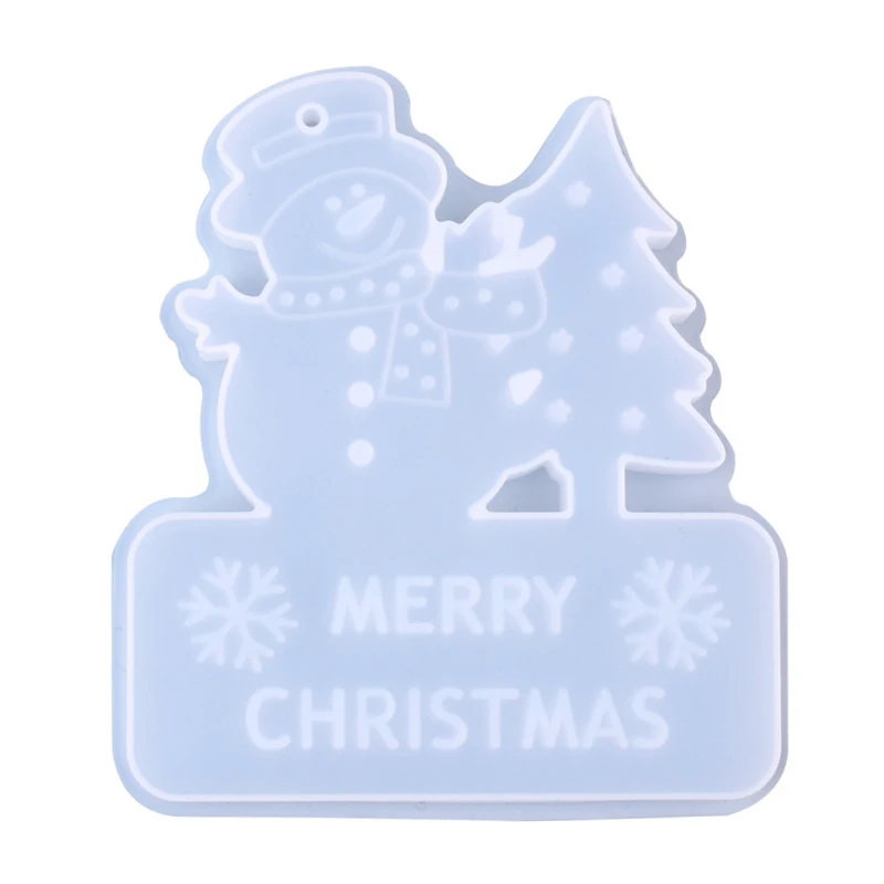 Christmas Pendants Silicone Mould Santa Elk House Casting Mold Hanging Ornaments Crystal Epoxy Resin Mold DIY