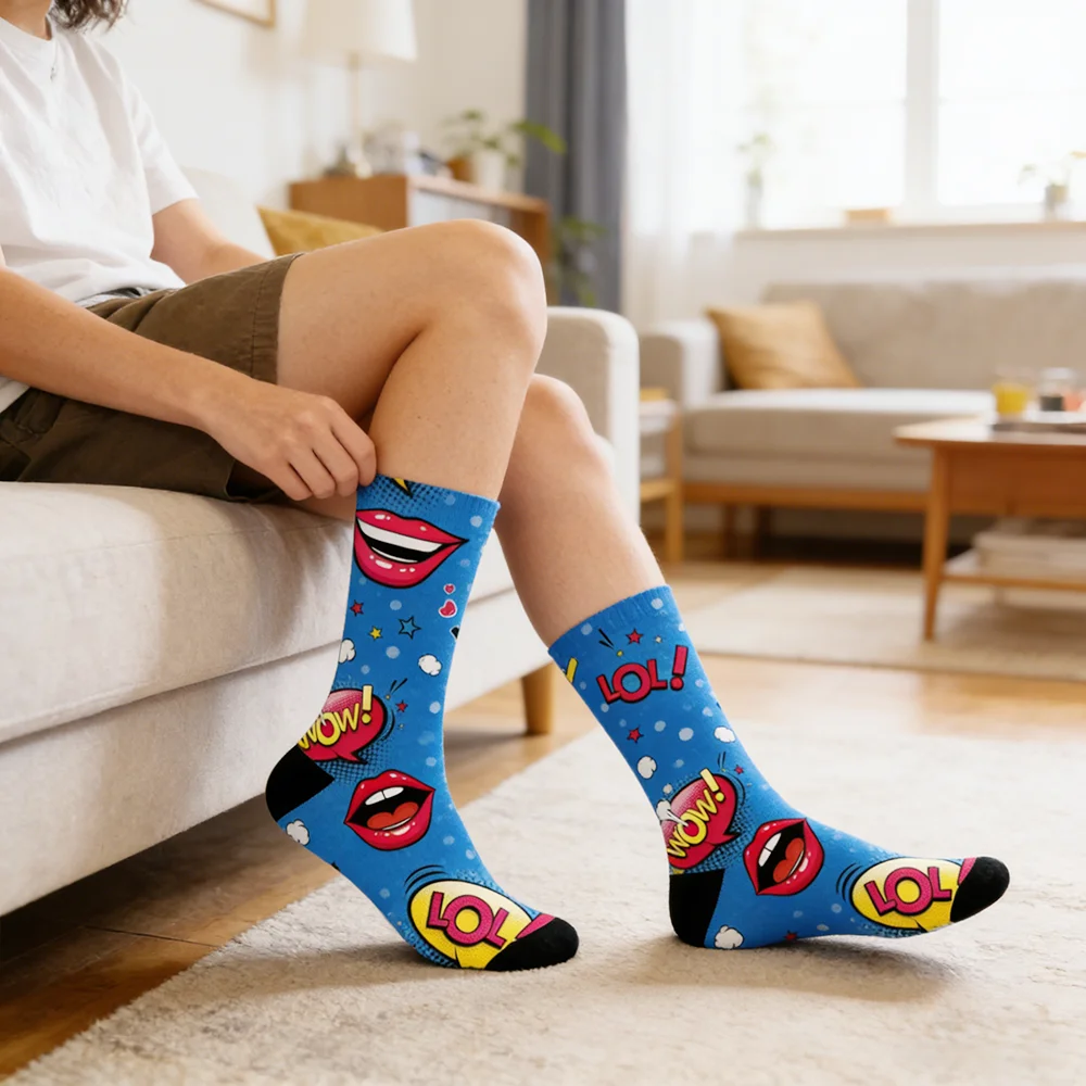 

Men's High-Quality Spray Painted Football Socks Soft Breathable Thickened Sports Cuff for Cycling Running Hiking Soccer