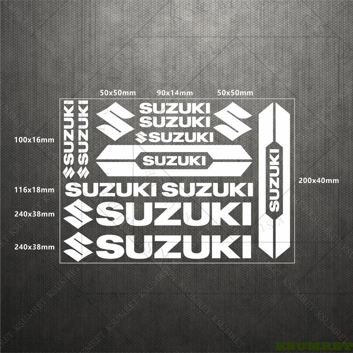 مجموعة شارات شعار خوذة خزان الدراجة النارية بشعار ملصقات سوزوكي